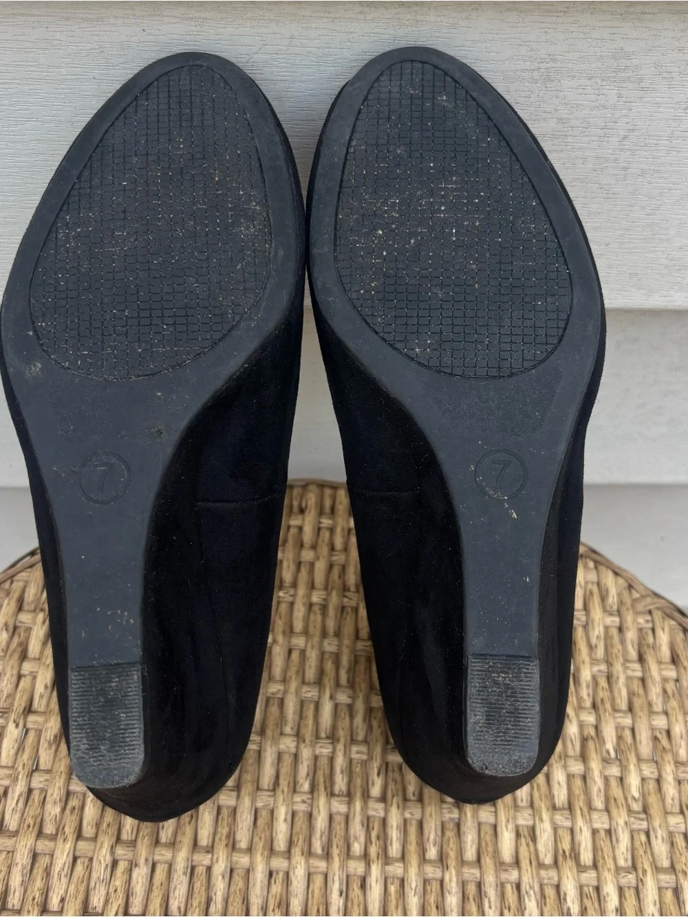A New Day Women’s  Classic Black Faux Suede Wedge Heels Pumps | Size 7
